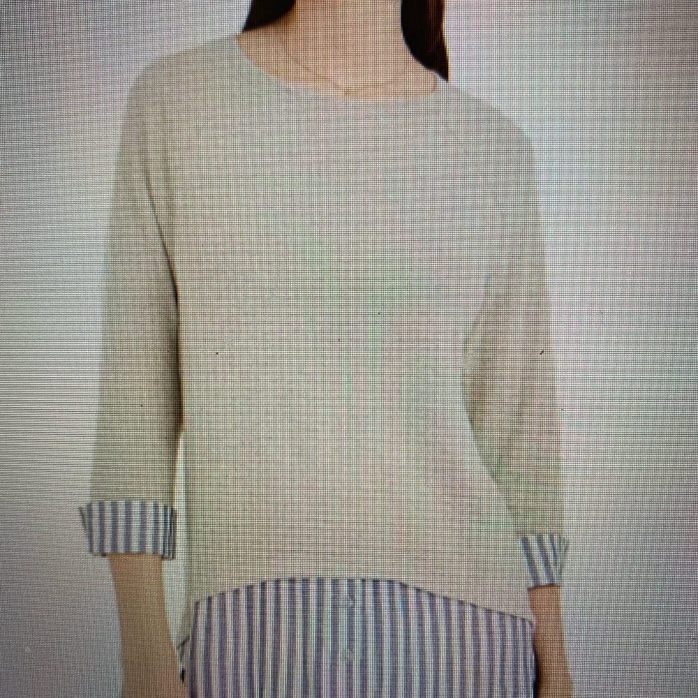 BCX Juniors' Striped Faux-Layered Cuffed Sweater Size XL